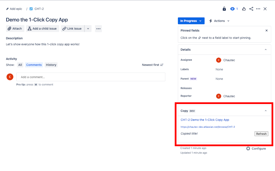 Jira Copy Issue and Title/Summary to Clipboard